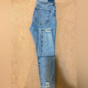 Express Cropped Skinny Mid Rise Jeans